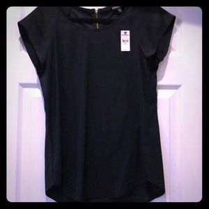 Express shirt black with gold back zip NWT